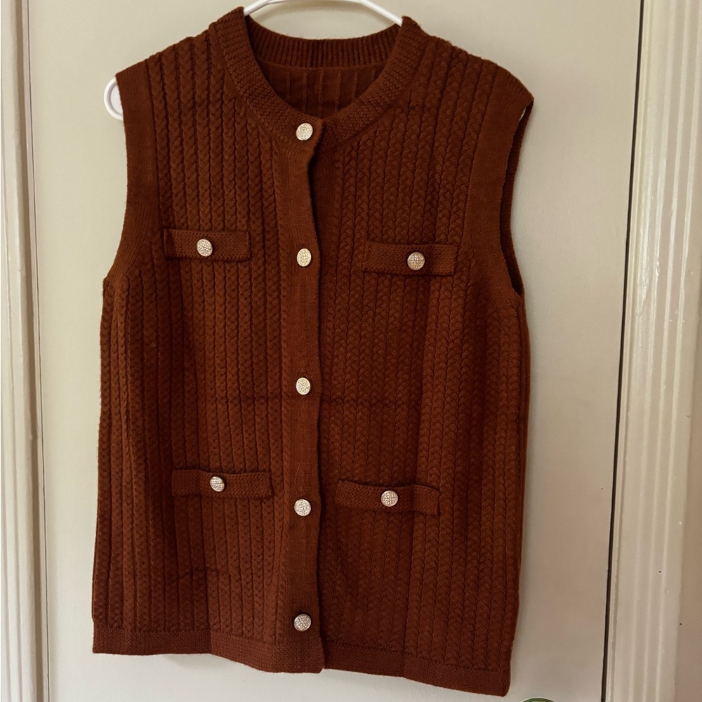 Brown Knit sweater vest